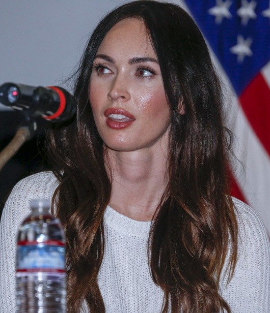 Megan Fox visiting service members in 2019