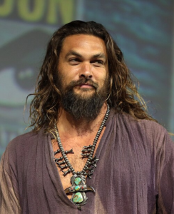 Portrait of Jason Momoa at San Diego Comic-Con in 2018