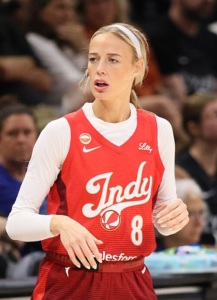 Sophie Cunningham with the Indiana Fever in August 2026