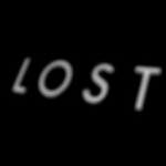LOST title card with white lettering on a black background